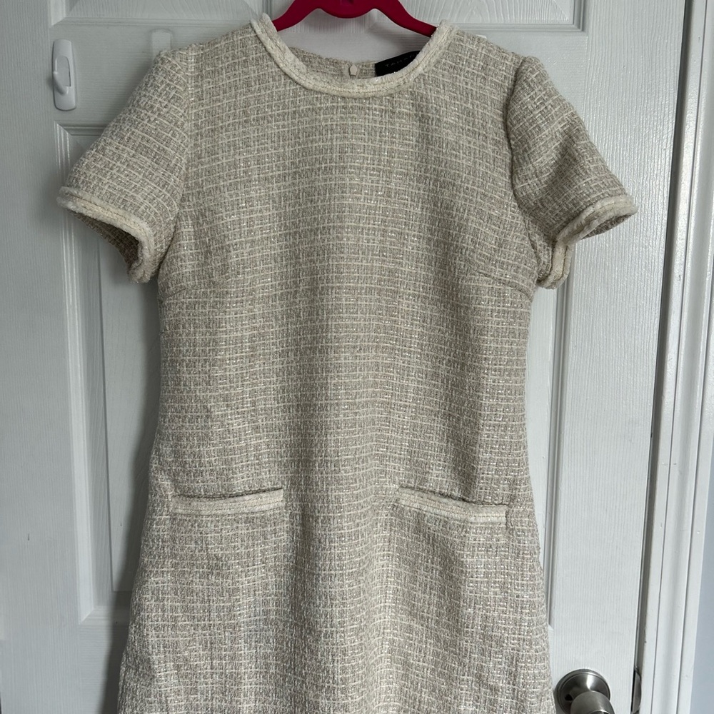 Tahari Cream Tweed Mini Dress
